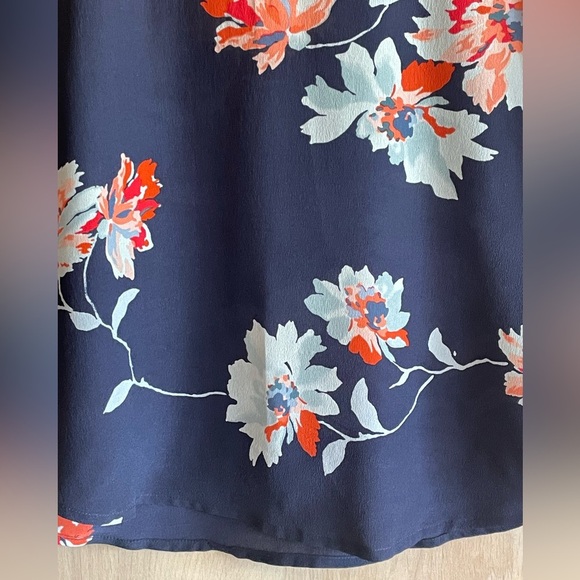 JOIE Silk Tank Top XS Navy Pink Floral Blouse Women’s - Picture 4 of 10